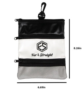 FAR&STRAIGHT keeps balls, tees, markers, and personal items neatly organized on course.