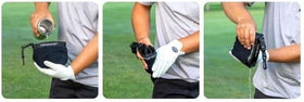 FAR&STRAIGHT olive-green pouch blends with golf gear and travels well.