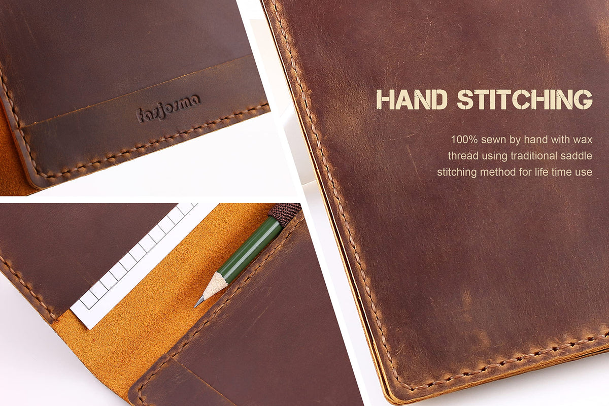 Fasjosma handstitched craftsmanship ensures durability with classic saddle stitches