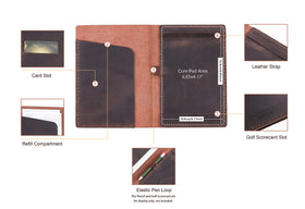 Fasjosma leather dimensions fit most scorecards and yardage books