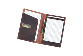 Fasjosma leather golf scorecard holder with pencil loop for easy scoring on the course