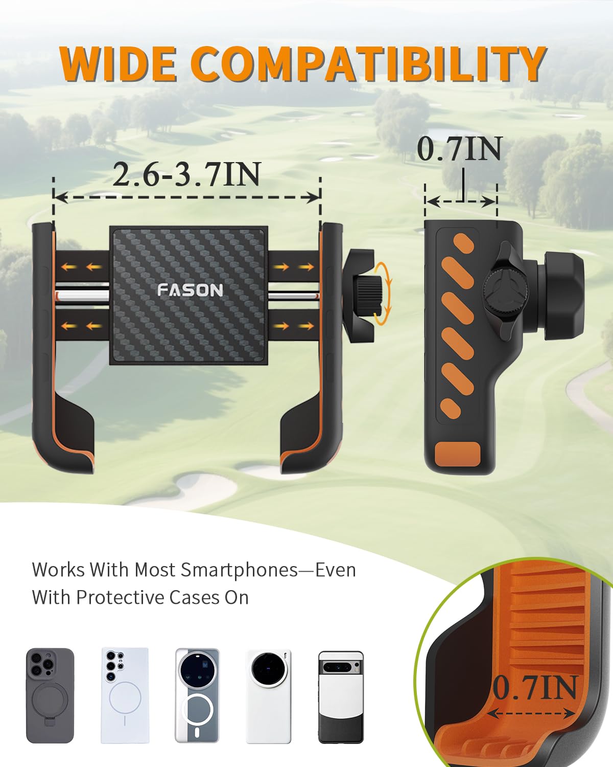 FASON universal compatibility fits iPhone, Samsung, Pixel and more.