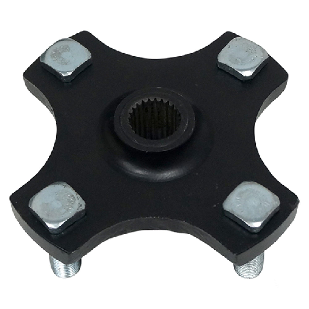 Fat Cat Golf rear hub install close-up aiding easy replacement and secure EZ-GO RXV fit