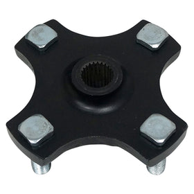 Fat Cat Golf rear hub install close-up aiding easy replacement and secure EZ-GO RXV fit