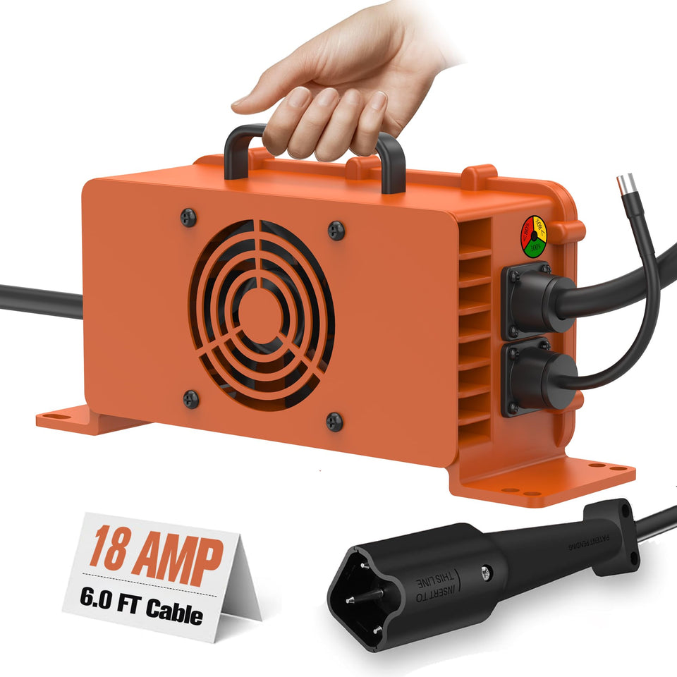 FcotMiue upgrade 18A 48V charger with leaf plug for Yamaha G29 enables fast charging.