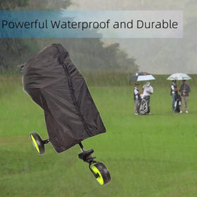FCOUIID cover in use on a cart protecting bag during rain
