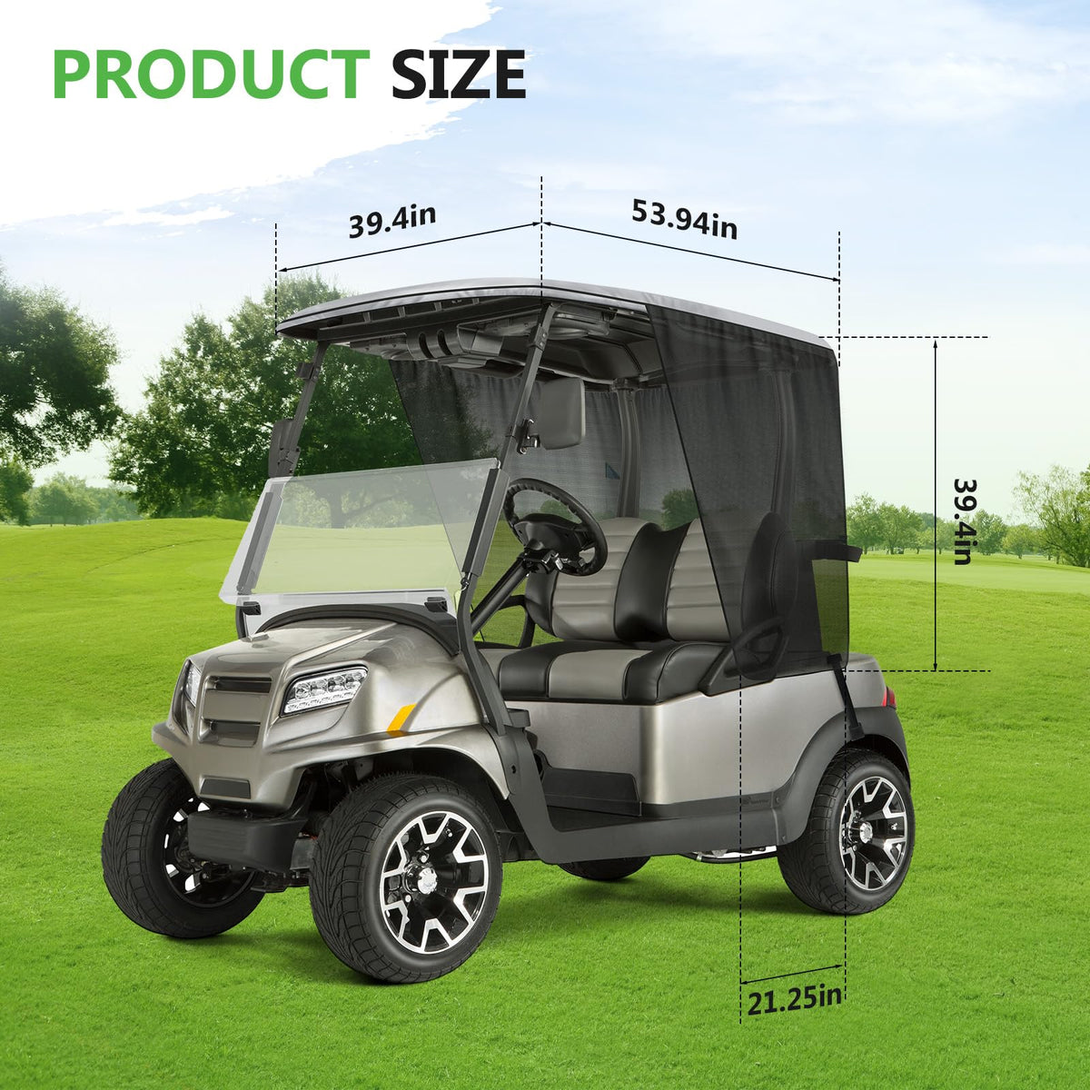 Close-up of 600D fabric, showing durable material that blocks heat while allowing breeze.