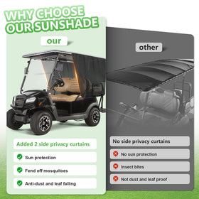 Federedevo sunshade with 2-hook 2-strap attachment for secure fit.