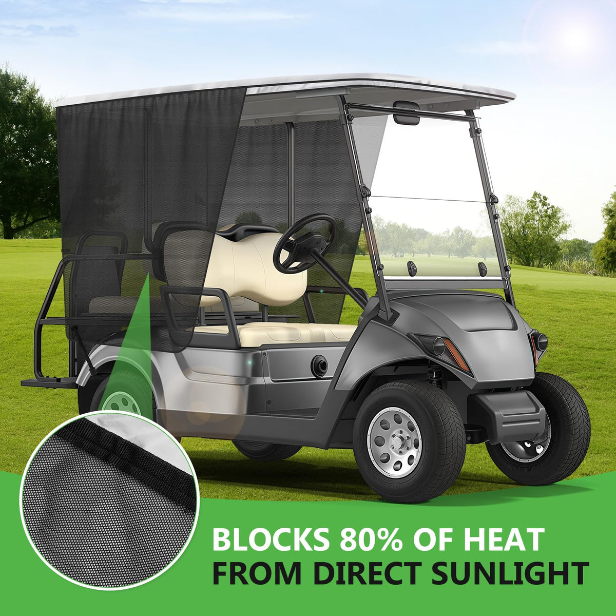 Weather-ready hardware stands up to sun and wind.