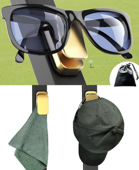Femlotank gold sunglass holder close-up magnet demonstrating secure grip to prevent drops