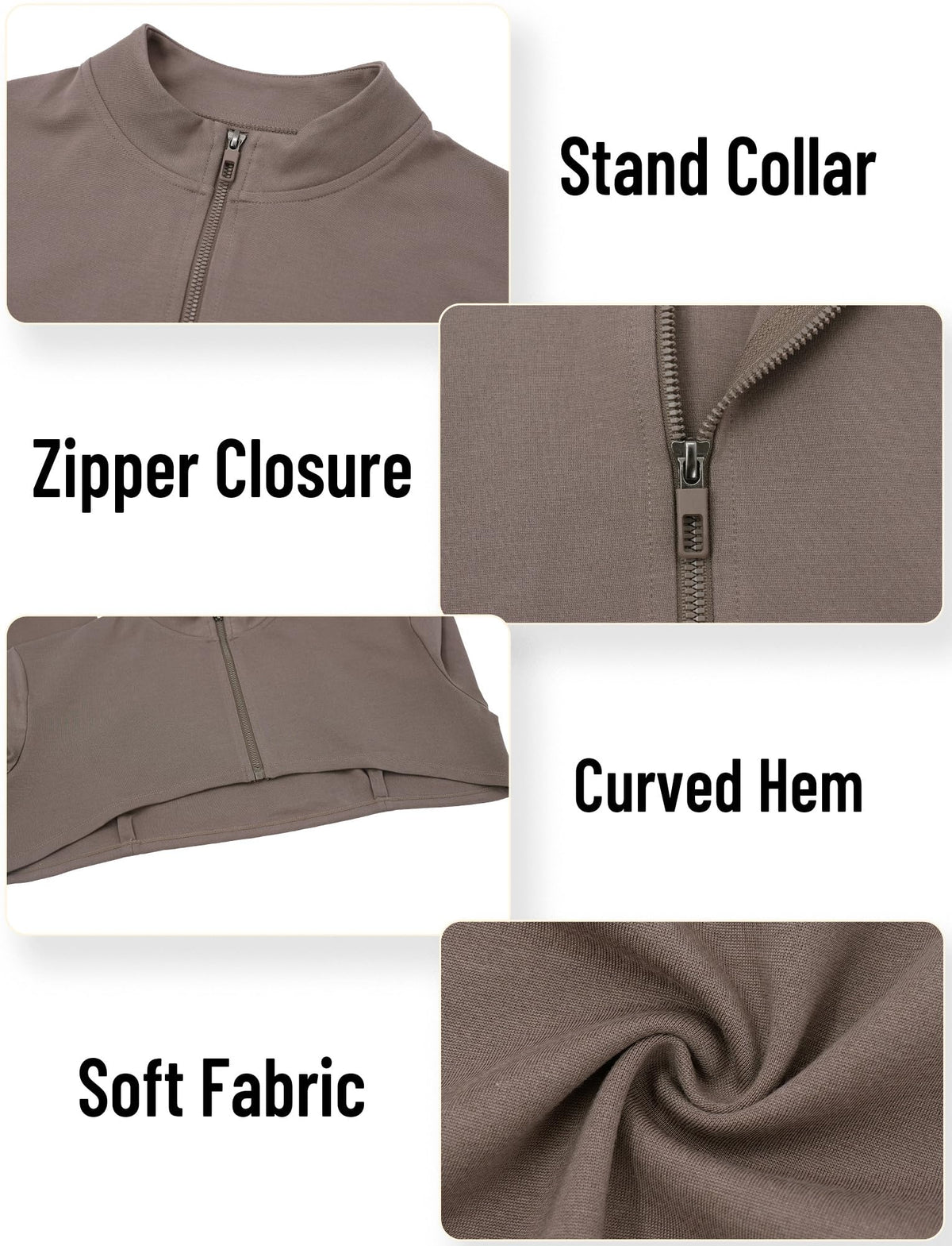 FEOYA cropped jacket with versatile styling for gym or street.