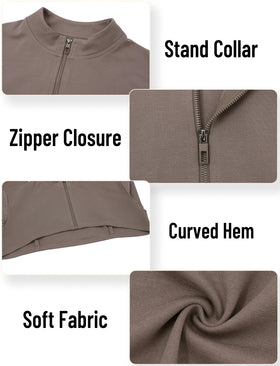 FEOYA cropped jacket with versatile styling for gym or street.