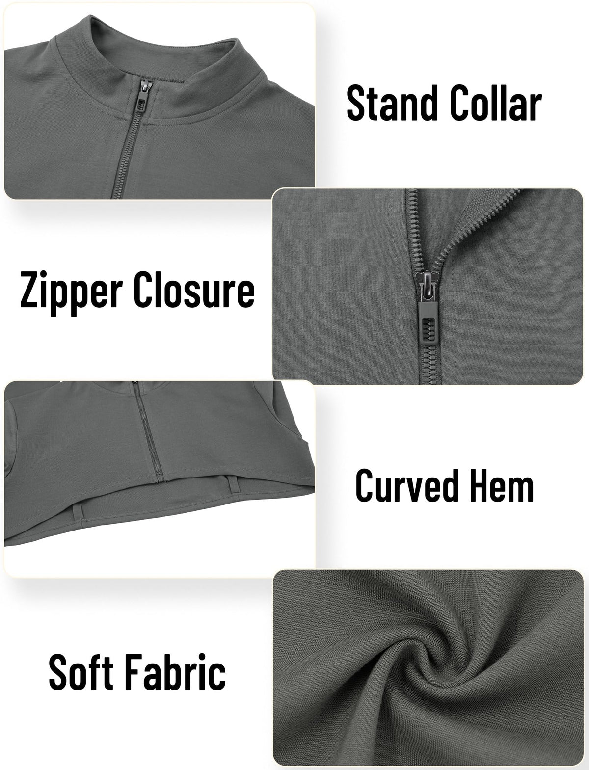 Feoya versatile athletic top in grey, suited for sports, yoga, or casual outings.