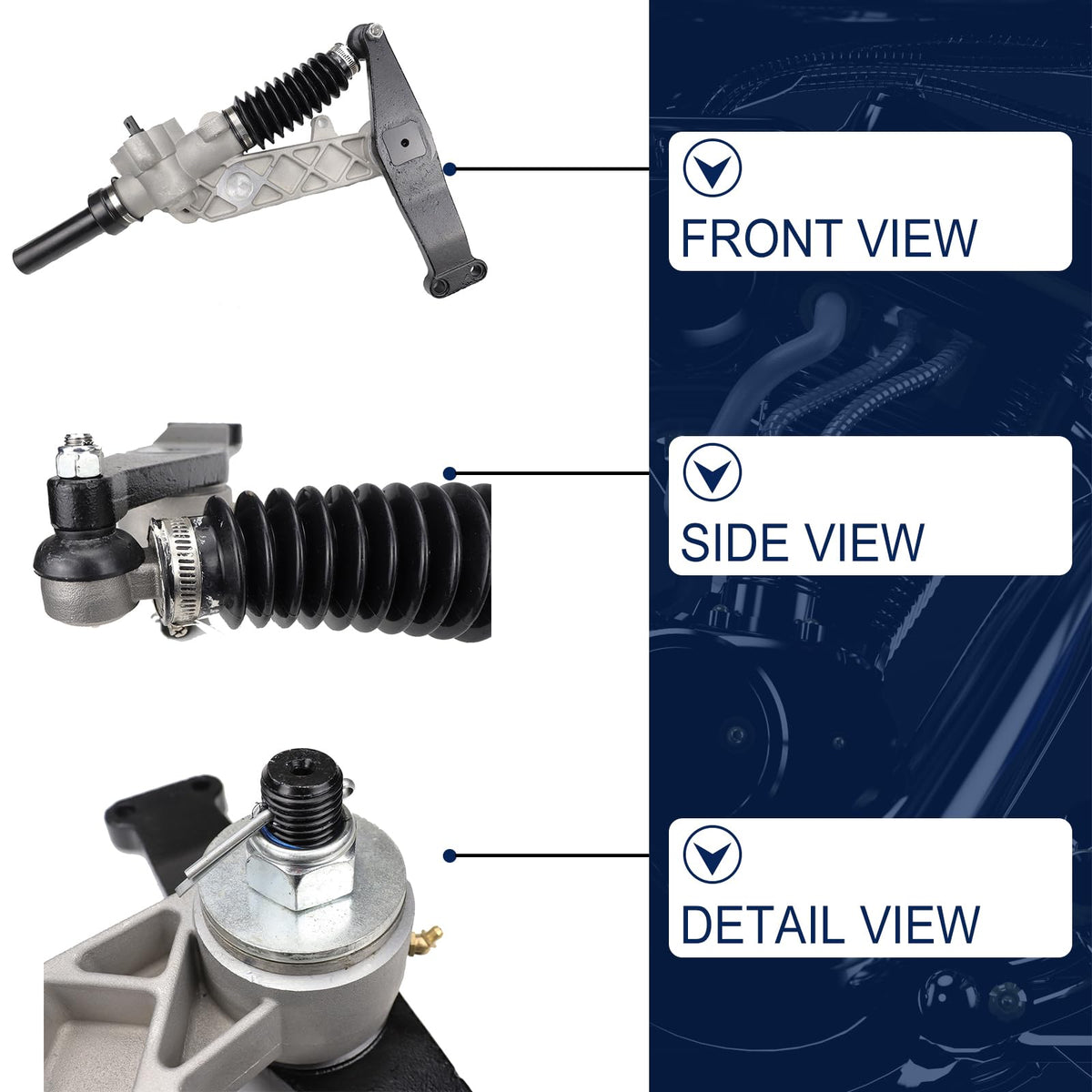 FEXON steering assembly with mounting area for direct fit.