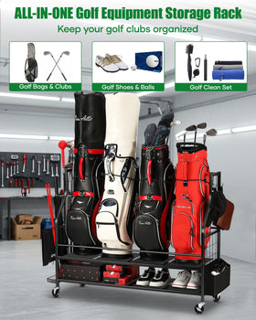 FHXZH 4 Golf Bag Storage Stand side club holder adds extra club capacity