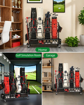 FHXZH 4 Golf Bag Storage Stand towel and hat hooks for quick access