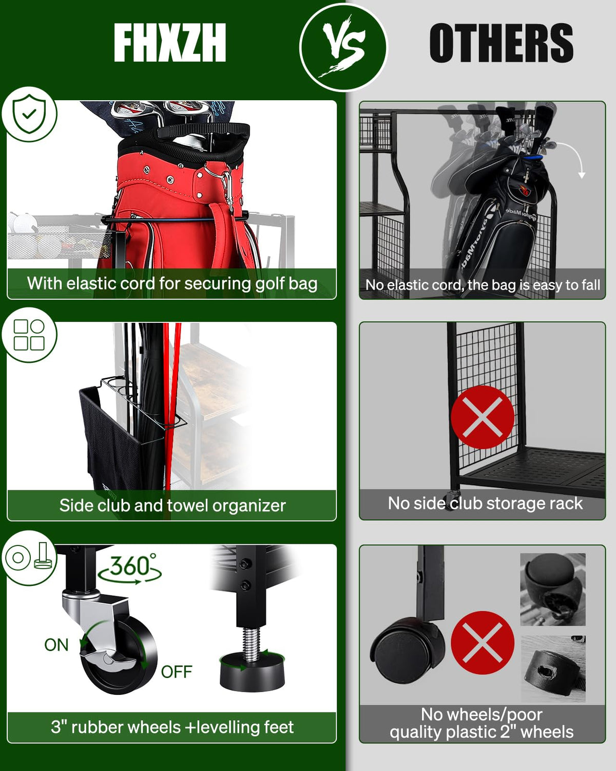FHXZH bungee cords secure bags to prevent tipping during movement.