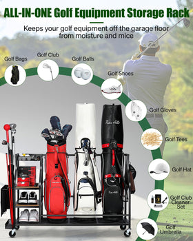 FHXZH easy-assembly golf rack ships with labeled parts and instructions.