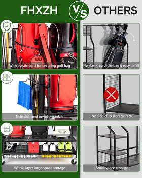 FHXZH elastic cord prevents golf bags from slipping during movement.