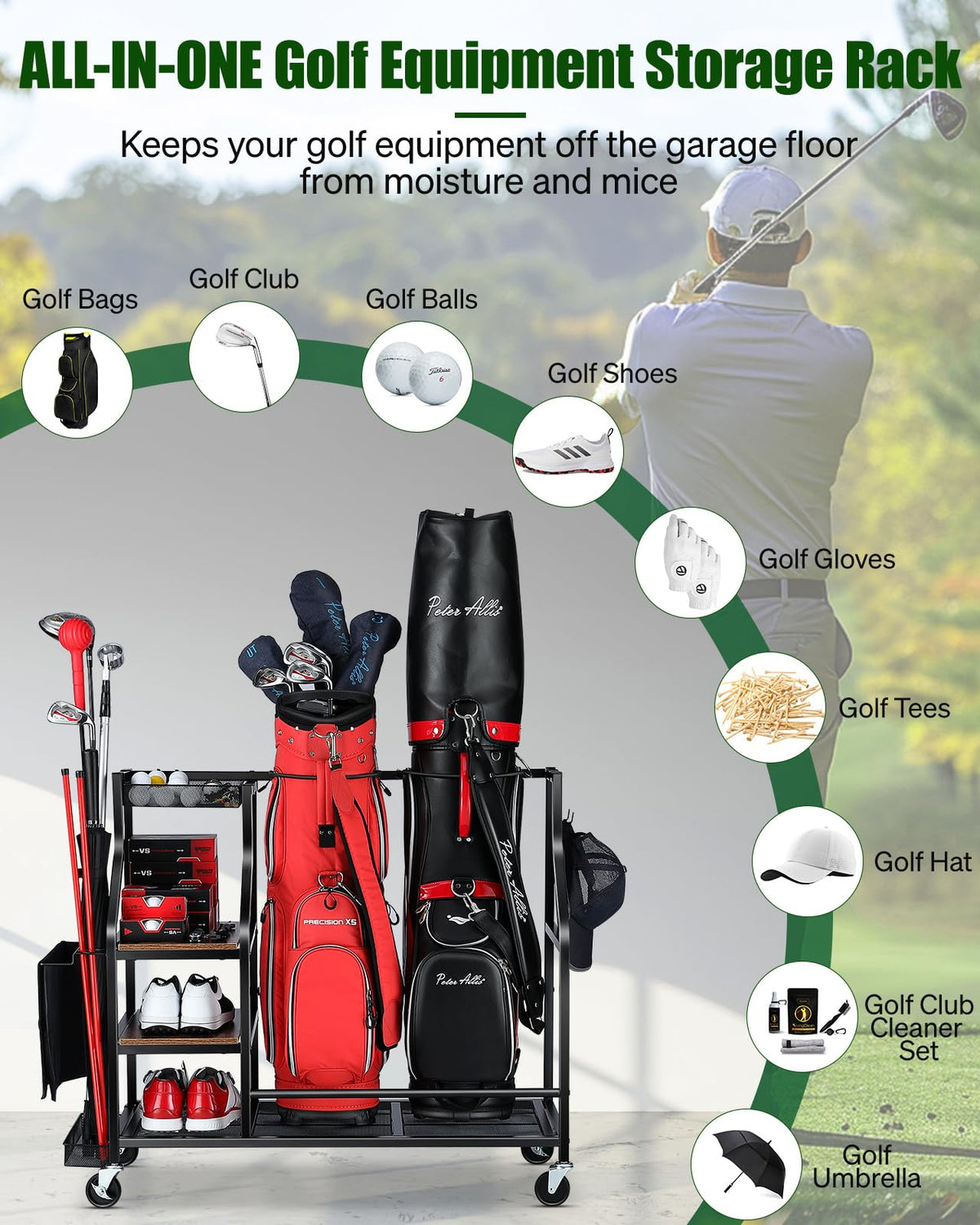 FHXZH golf accessory organization keeps gear within reach.