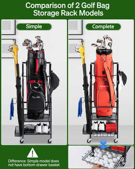 FHXZH Golf Bag Stand in garage shows organized storage for gear and equipment