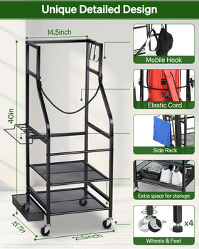 FHXZH Golf Bag Stand wheel base enables easy movement indoors or outdoors