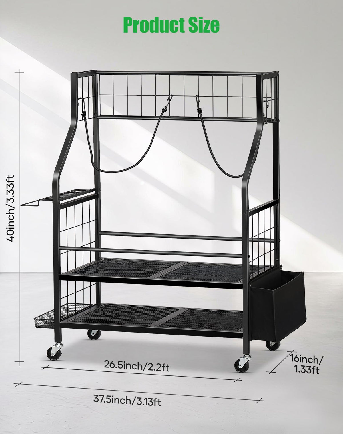 FHXZH Golf Bag Storage Rack instruction panel for quick setup