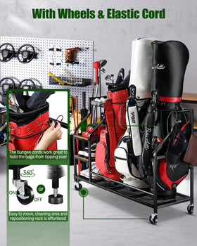 FHXZH golf gear storage stand offers sturdy construction for durability.