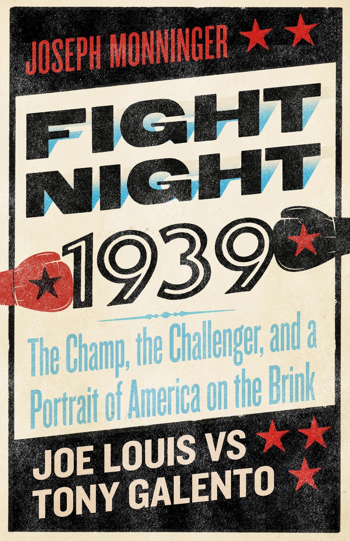 Fight Night 1939 book cover featuring Joe Louis and Tony Galento, a vivid portrait for history buffs.