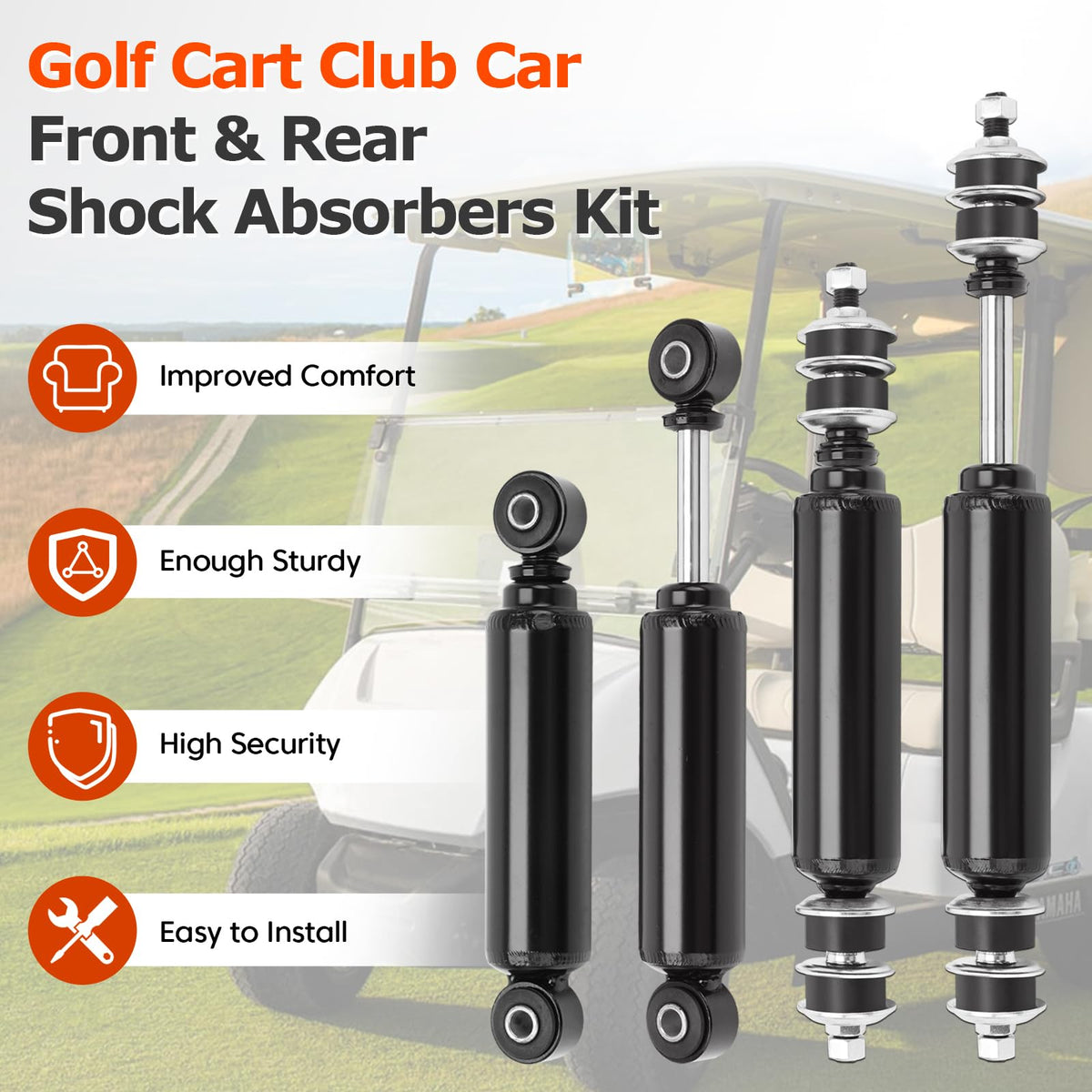 FILTERUP rear shock absorbers for DS electric carts provide smoother handling.