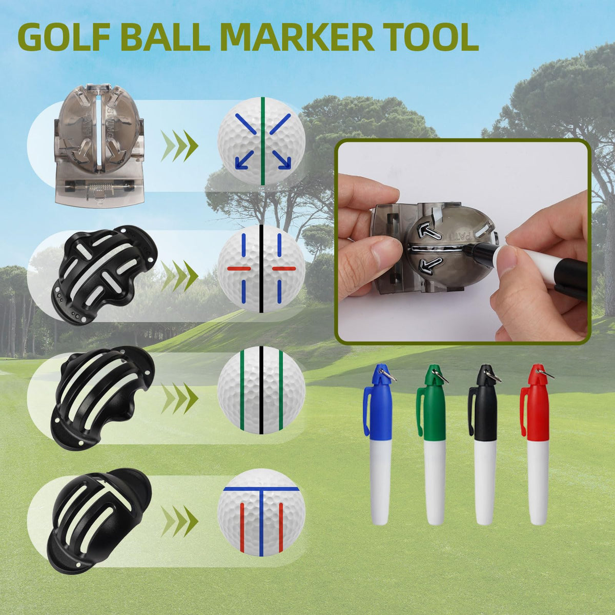 FIMXSD marker pen for quick ball personalization on greens