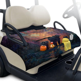 Finagallathe Starry Bear seat towel front view showing breathable fabric for cooling comfort