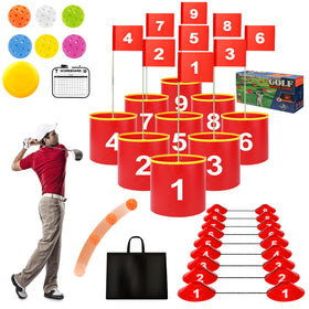 FINCOME Golf Yard 9-holes setup for backyard fun and family practice.