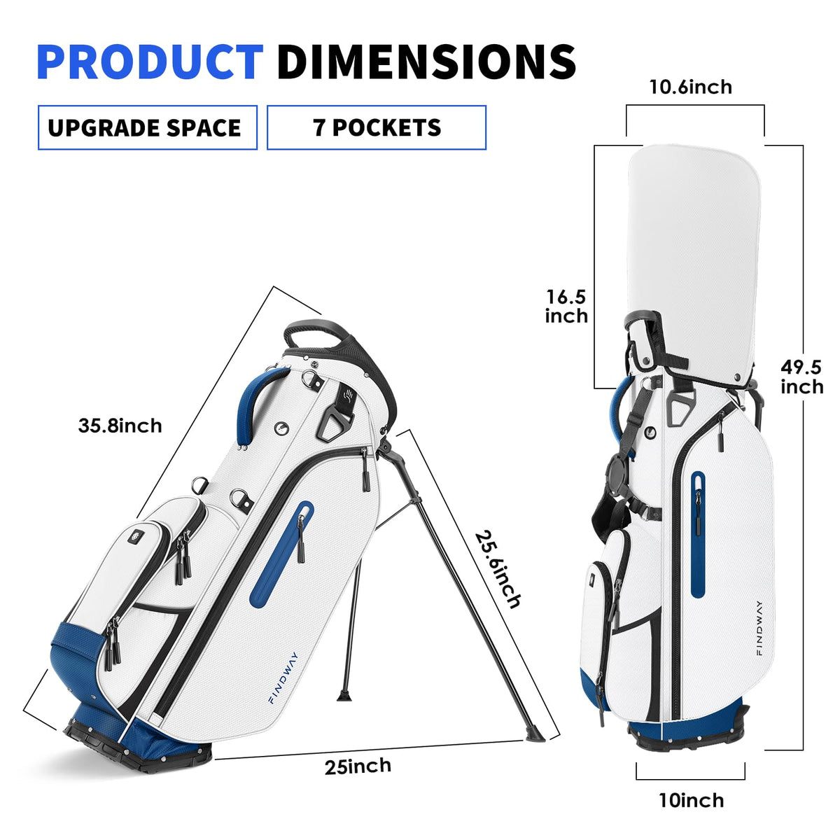 Findway seven pockets offering organized storage on course