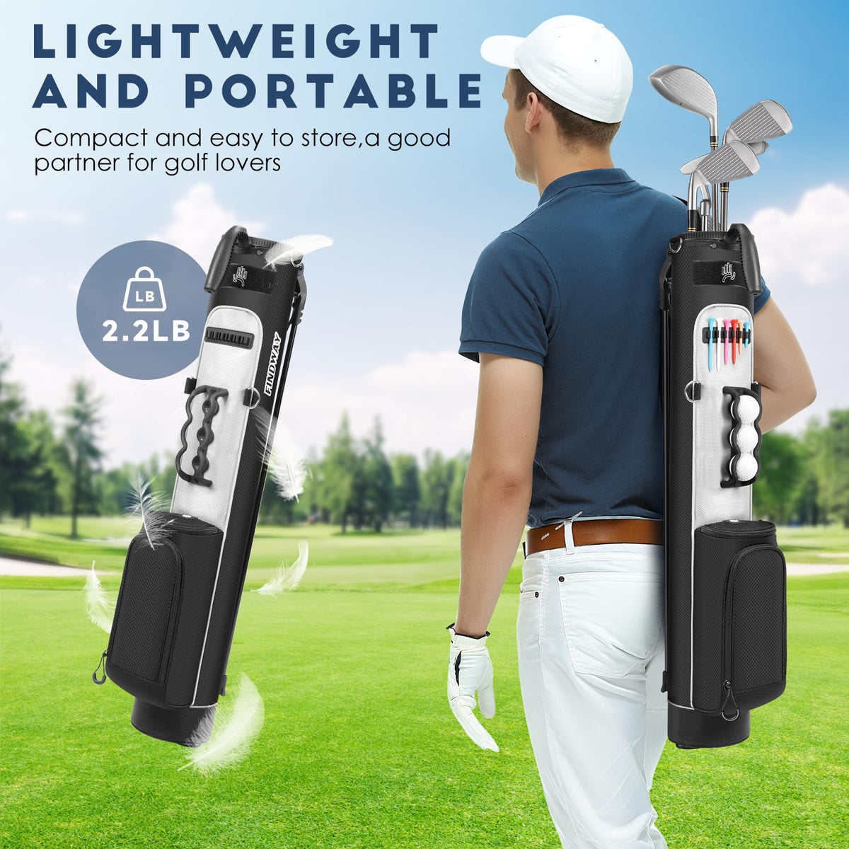 Findway ergonomic shoulder strap helps distribute weight for comfortable walks.