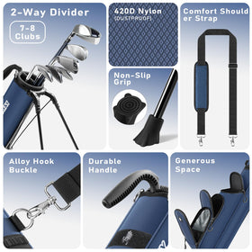 Findway golf stand bag ball compartment holds up to eight balls.