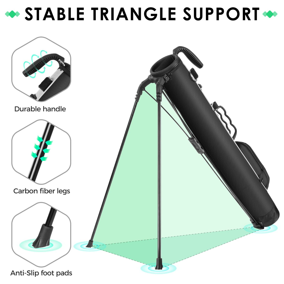 Findway stand bag ball rack securely holds three balls
