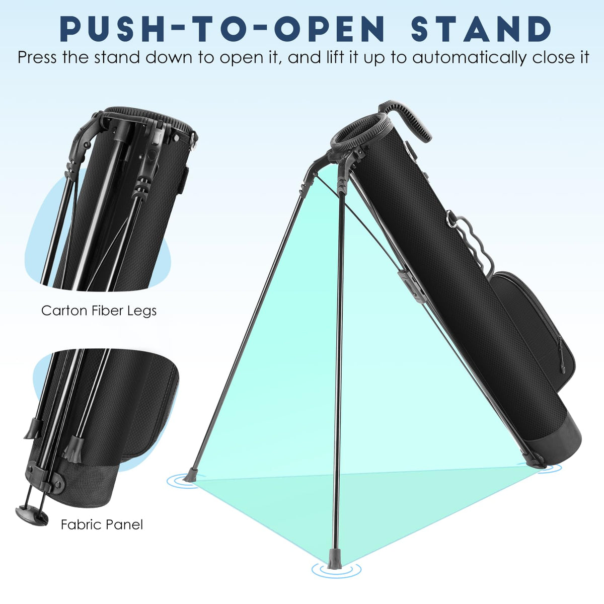 Findway golf stand bag ball rack holds three balls for quick access