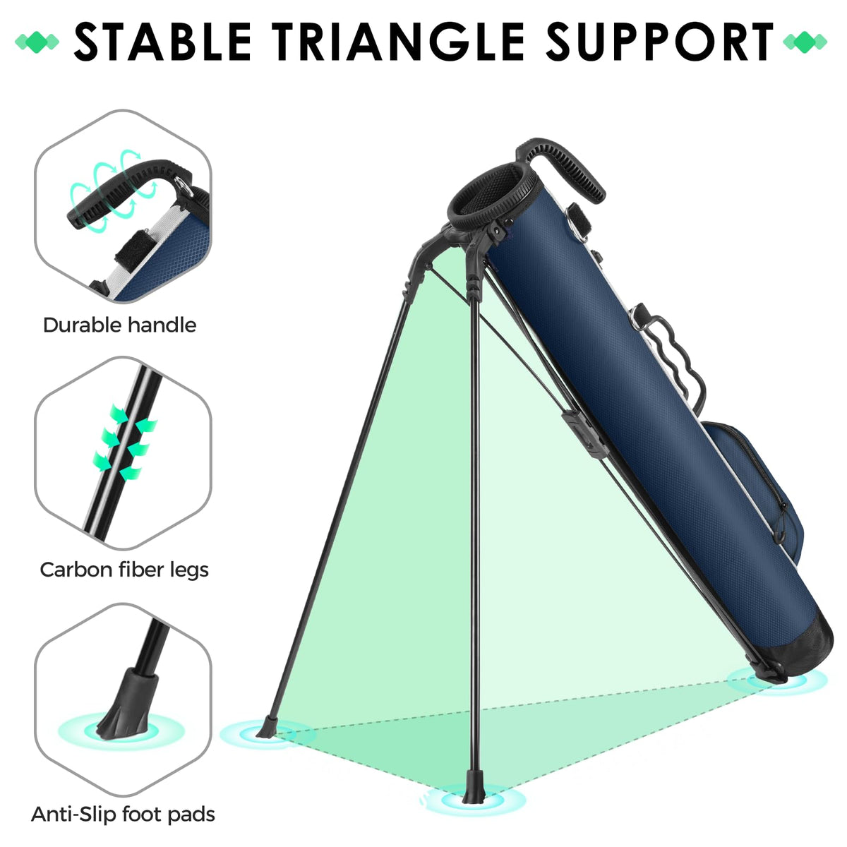 Findway golf stand bag ball rack secures three balls for easy access