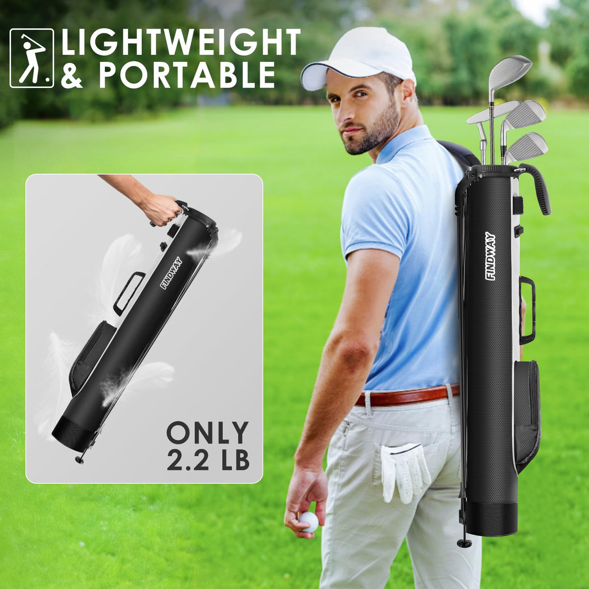 Findway bag hangs on cart for easy storage while moving