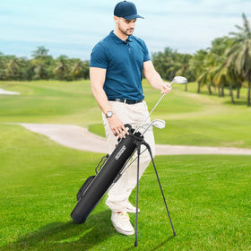 Findway stand bag in use at the driving range for practice
