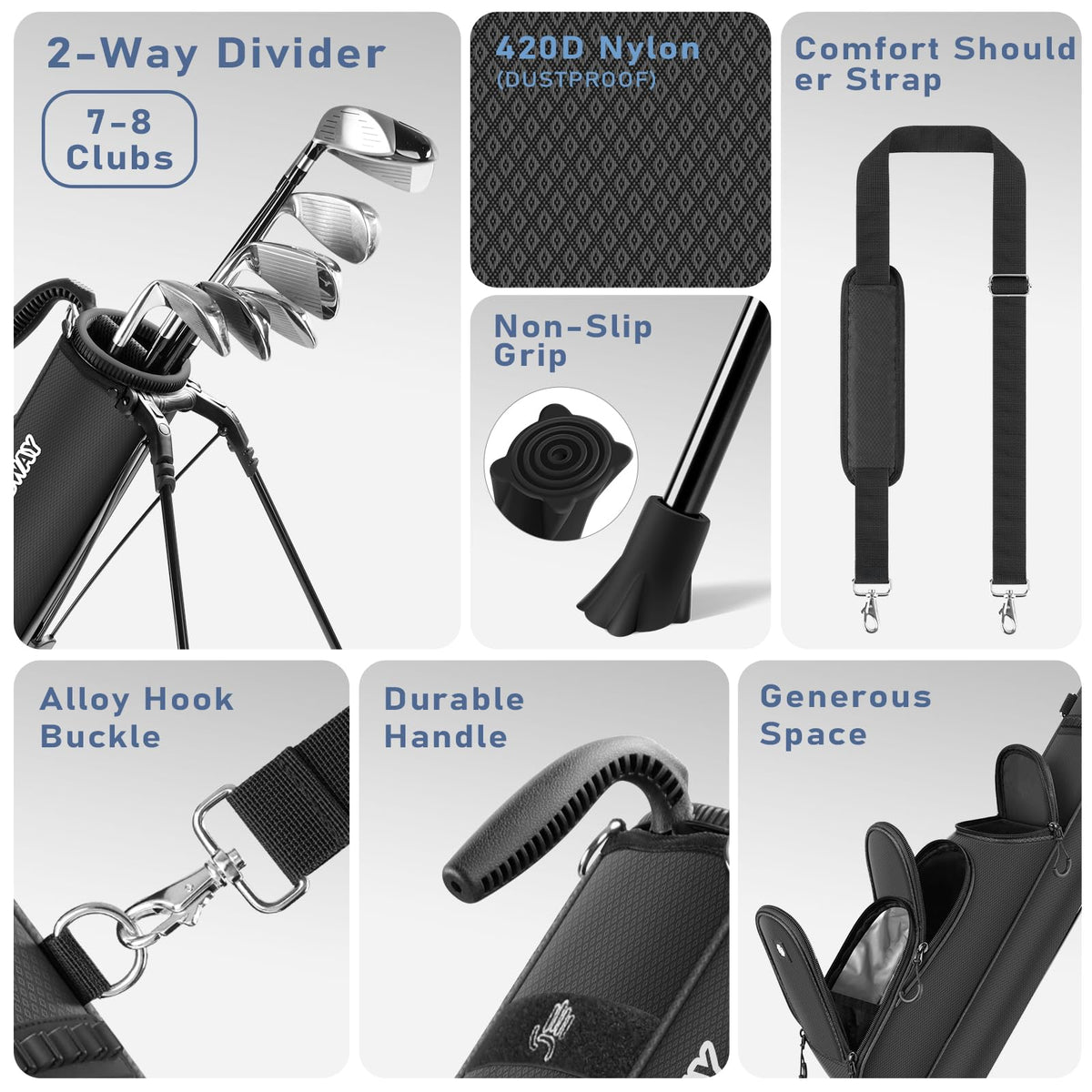 Findway Golf Stand Bag insulated cooler pocket keeps beverages fresh on the course