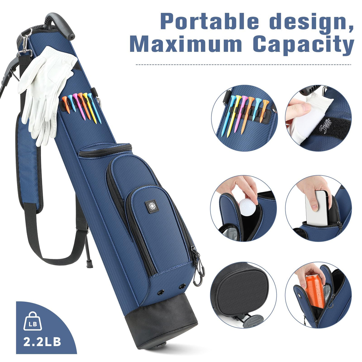 Findway golf stand bag insulated cooler pocket keeps drinks fresh.