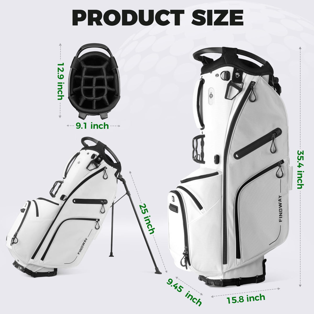 Findway rain cover pocket view highlights weather-ready protection on course