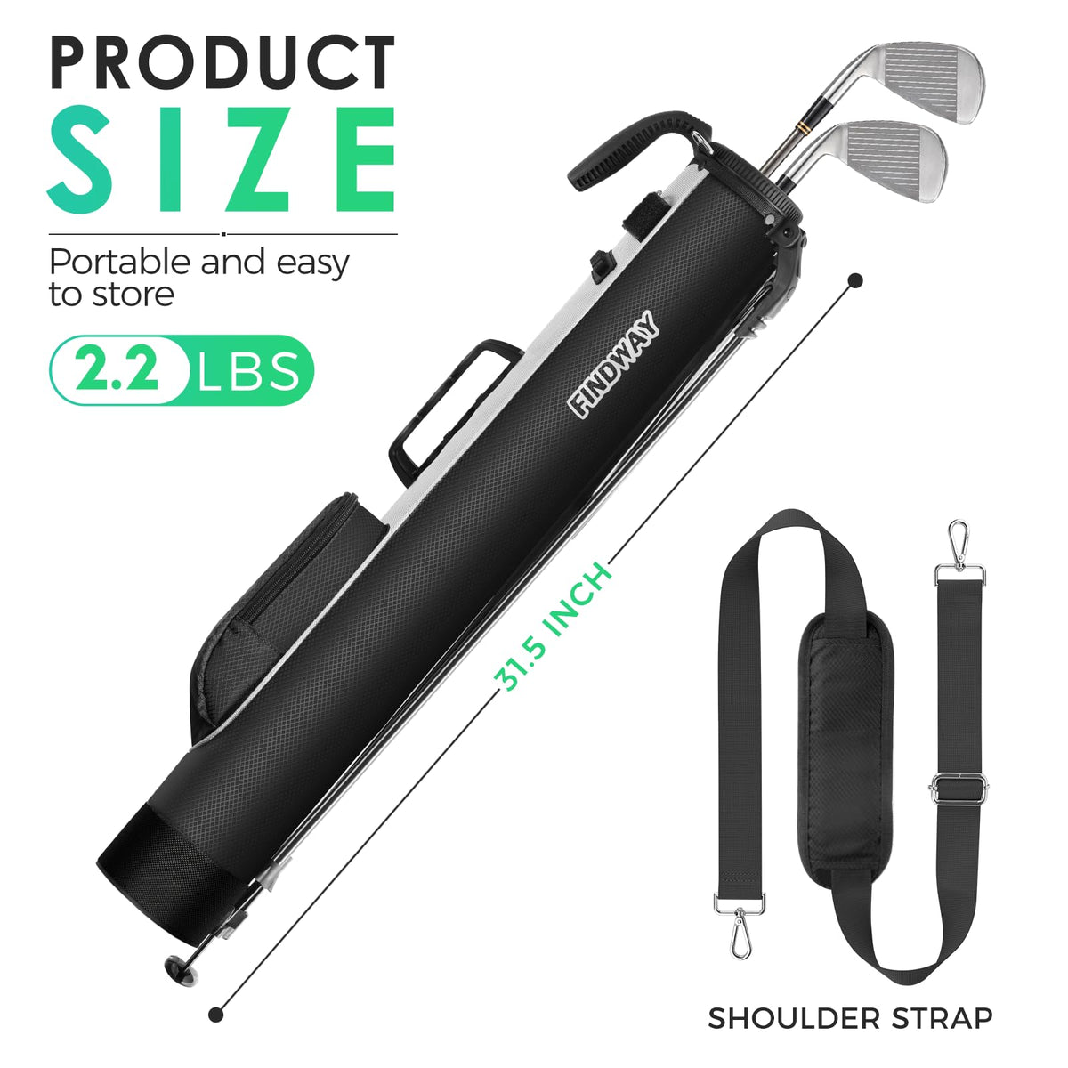 Findway stand bag side pocket for quick-access accessories