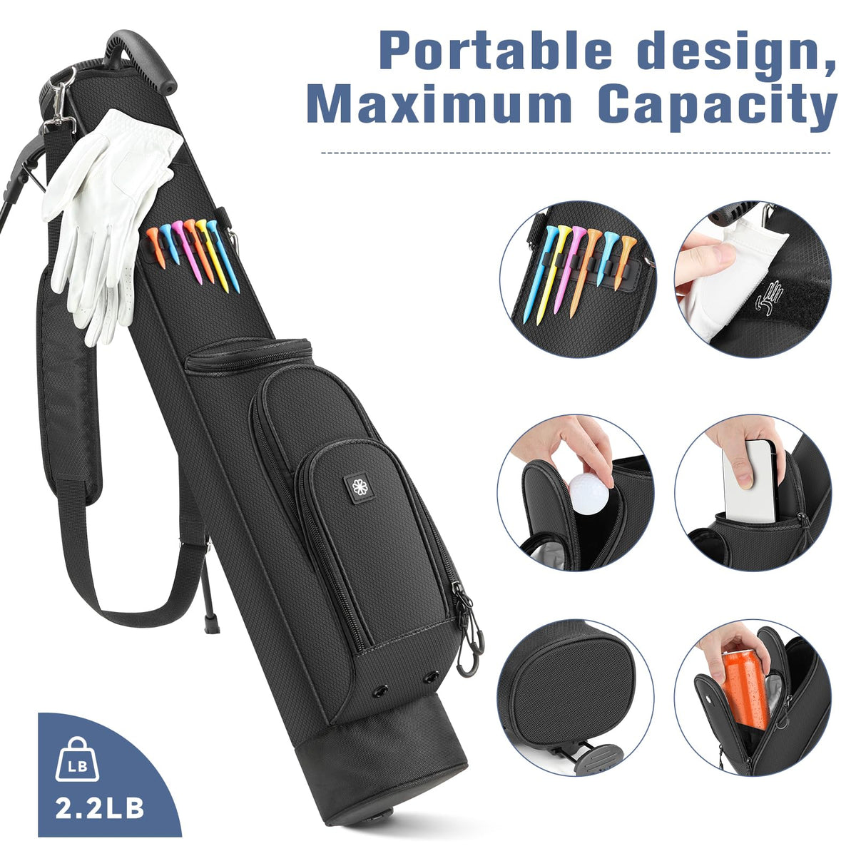 Findway Golf Stand Bag stand feature deployed for stable setup on varied terrain