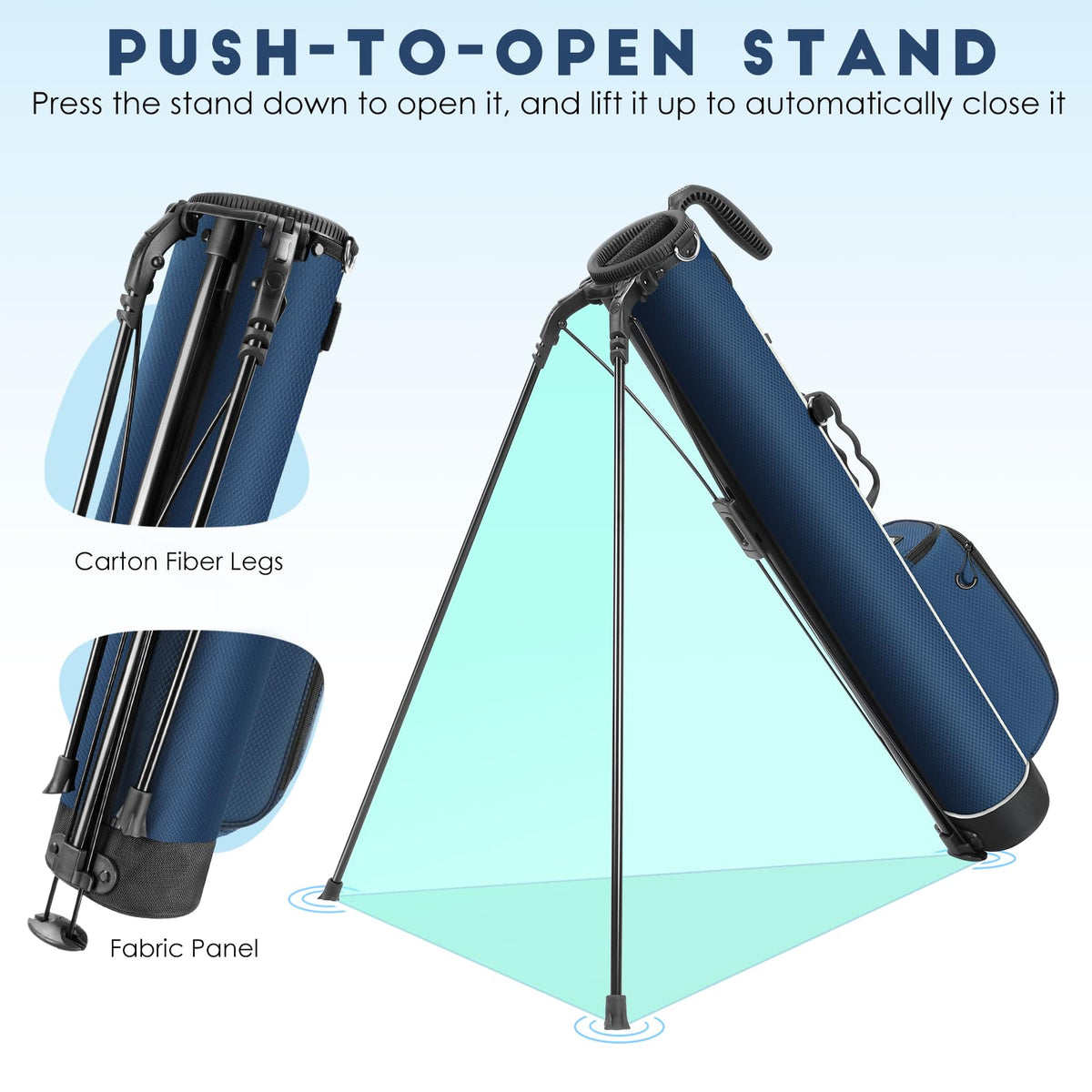 Findway top two-way compartment keeps clubs organized