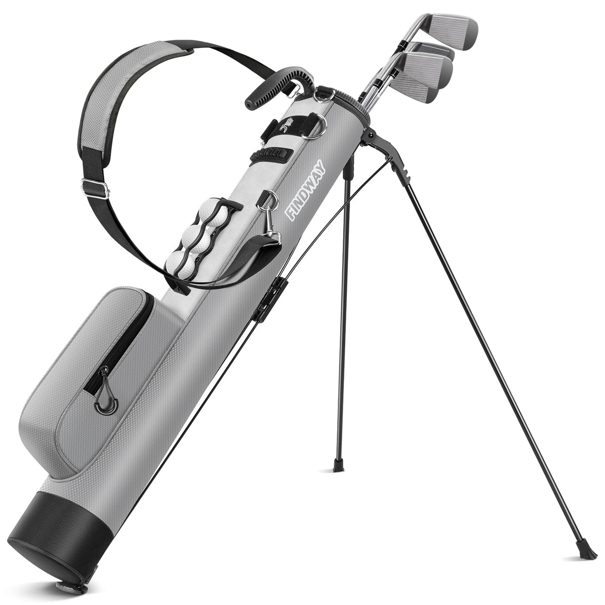 Findway golf stand bag top view showing 2-way top for easy club access
