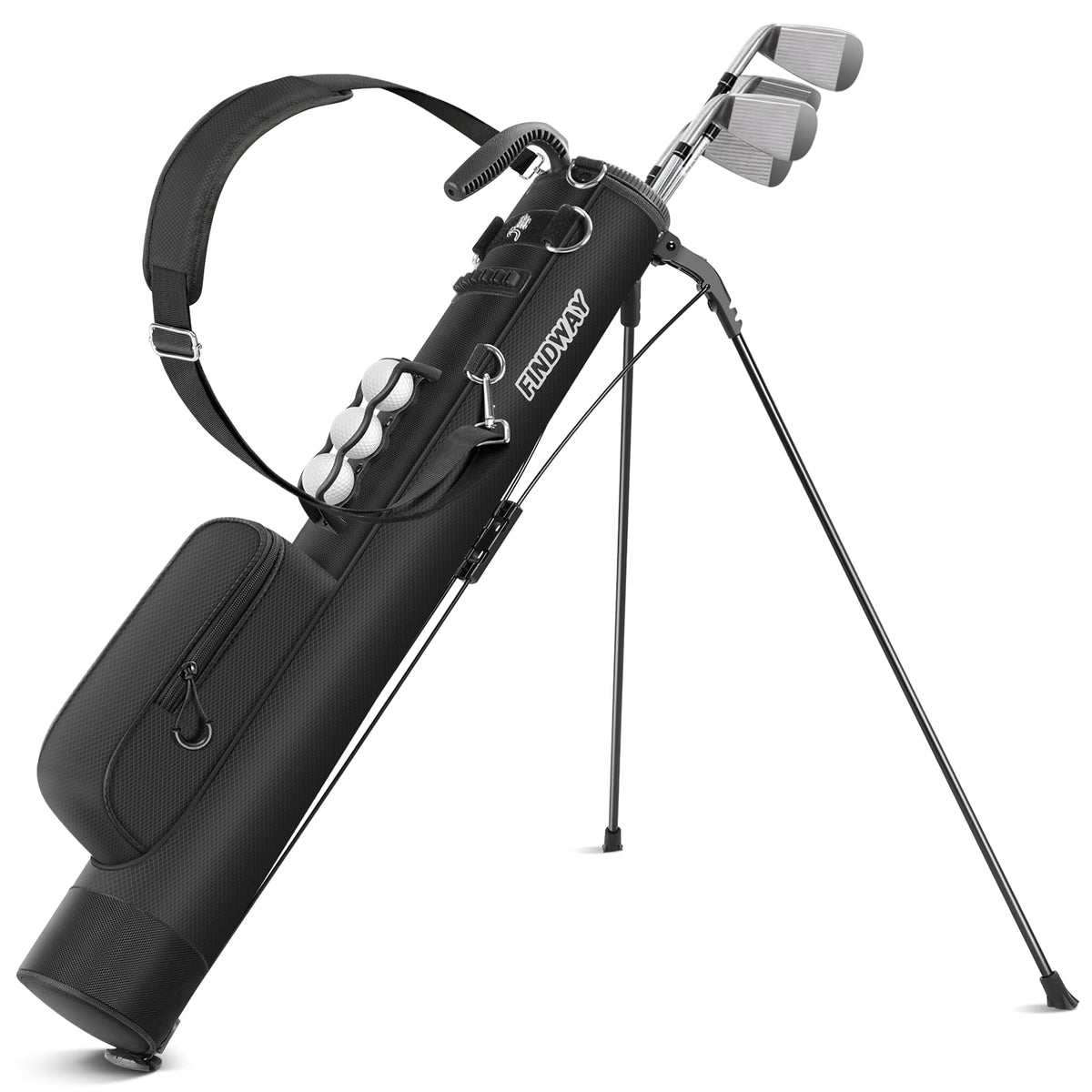 Findway golf stand bag top compartment keeps clubs organized on the course
