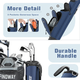 Findway golf stand bag travel-ready design fits trunks and racks.